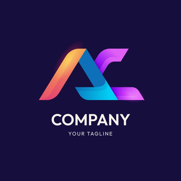 Farbverlauf-AC-Logo-Design