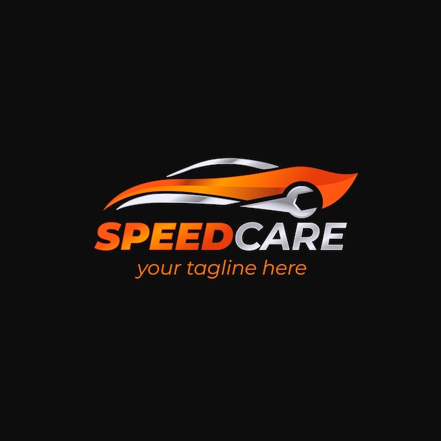 Kostenloser Vektor farbverlauf auto-service-logo-vorlage