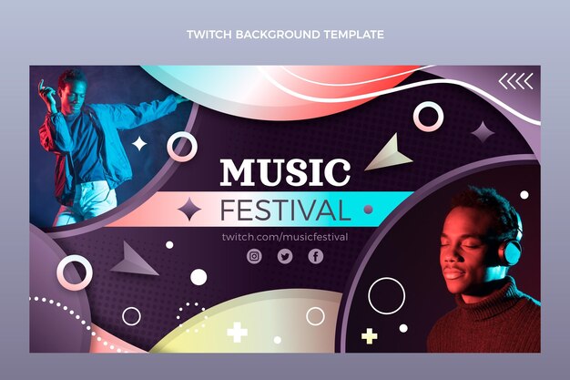 Farbverlauf bunter Musikfestival zuckender Hintergrund