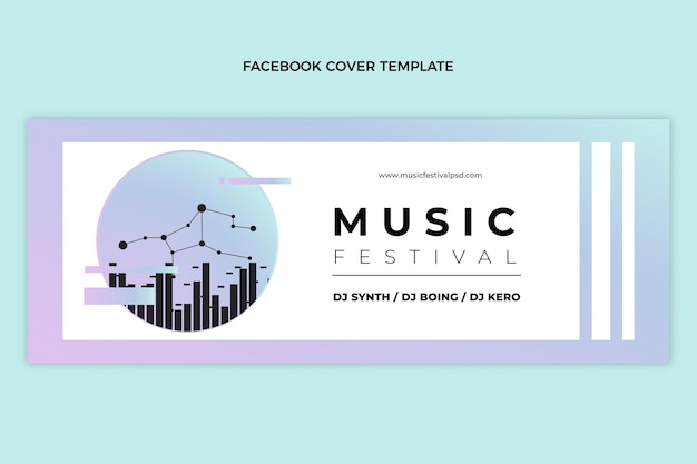 Farbverlauf buntes musikfestival facebook-cover