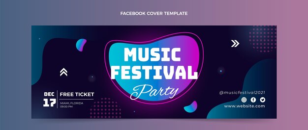 Farbverlauf buntes Musikfestival Facebook-Cover
