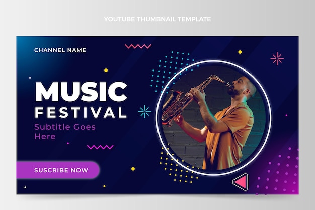 Farbverlauf buntes Musikfestival youtube thumbnail