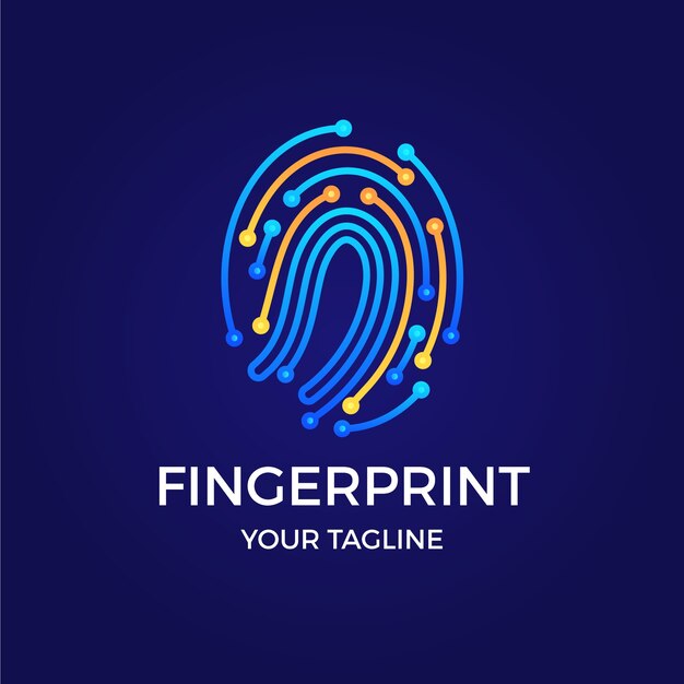 Farbverlauf-Fingerabdruck-Logo-Design