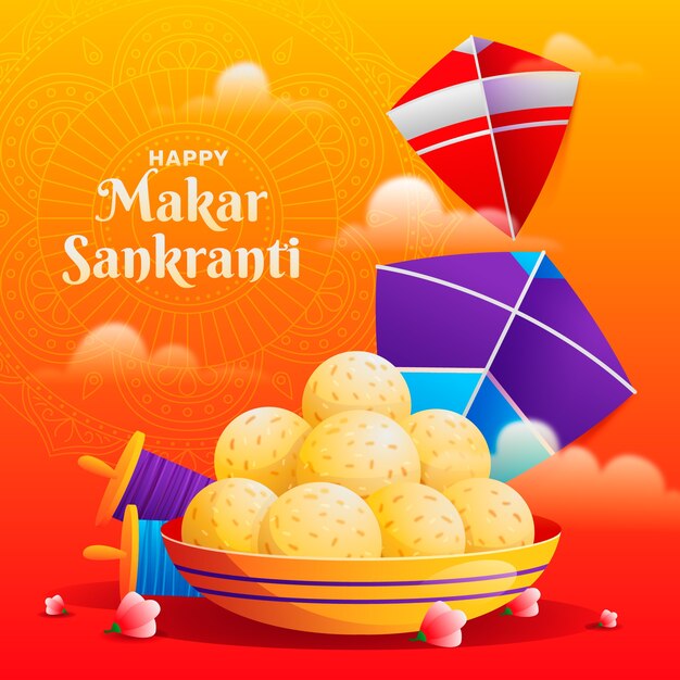 Farbverlauf glücklich Makar Sankranti Abbildung