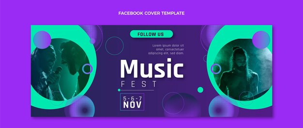 Farbverlauf Halbton-Musikfestival Facebook-Cover