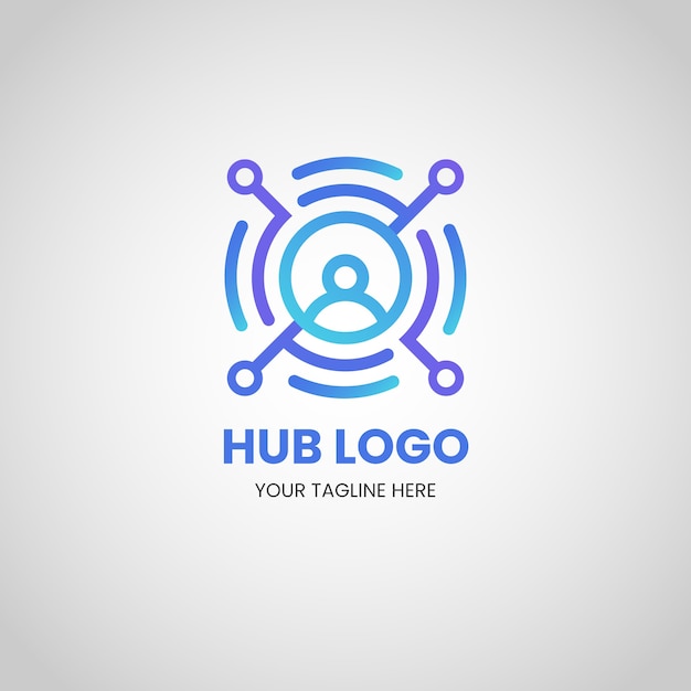 Kostenloser Vektor farbverlauf-hub-logo-design