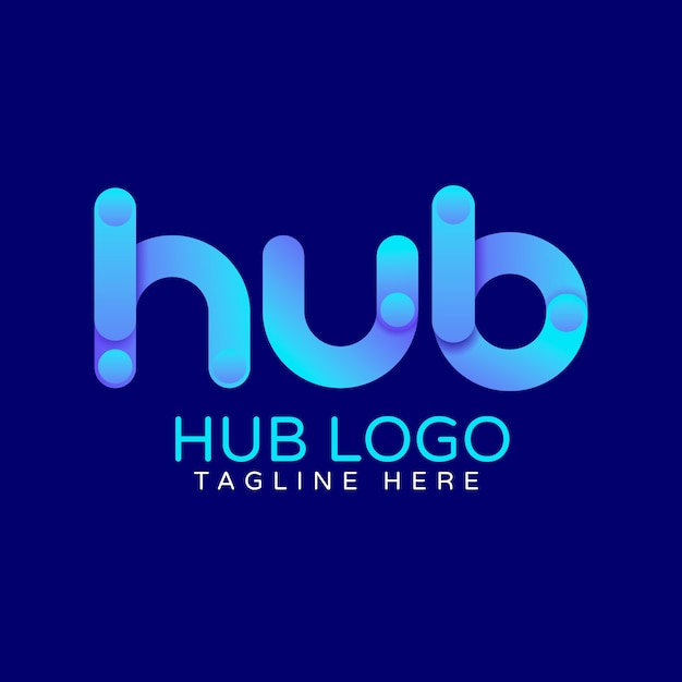 Kostenloser Vektor farbverlauf-hub-logo-design