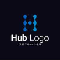 Kostenloser Vektor farbverlauf-hub-logo-design