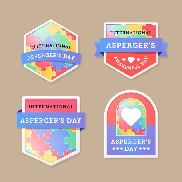 Farbverlauf internationale asperger-tages-abzeichen-kollektion