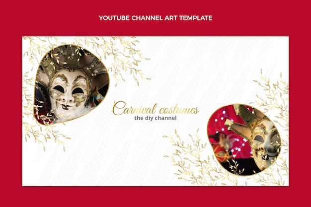 Kostenloser Vektor farbverlauf karneval youtube kanalkunst