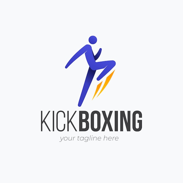 Kostenloser Vektor farbverlauf-kickbox-logo-design