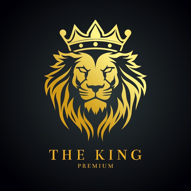 Farbverlauf-Löwe mit Krone-Logo-Vorlage