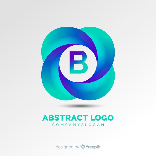 Kostenloser Vektor farbverlauf logo vorlage mit abstrakten form
