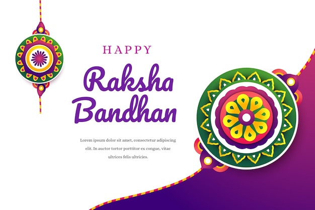 Kostenloser Vektor farbverlauf raksha bandhan illustration