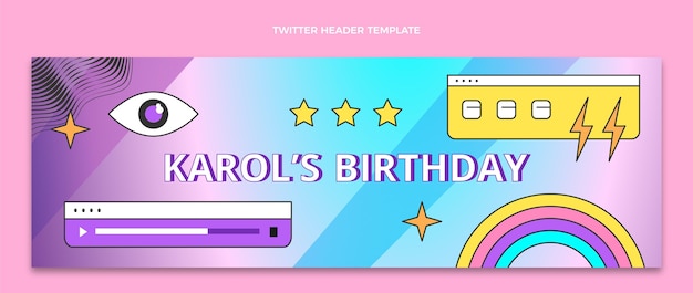 Farbverlauf Retro Vaporwave Geburtstag Twitter Header