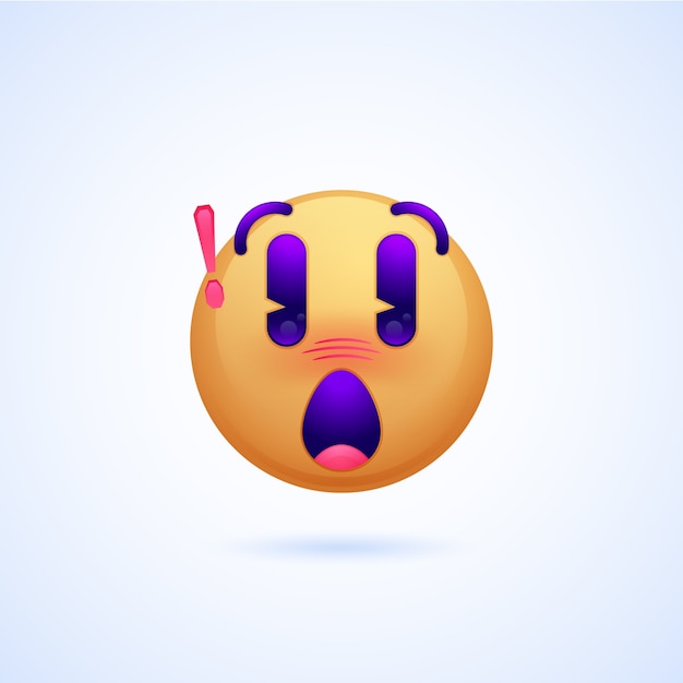 Kostenloser Vektor farbverlauf-schockierte emoji-illustration