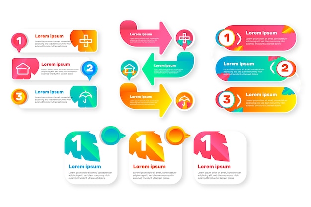 Farbverlauf schritte bunte infografik