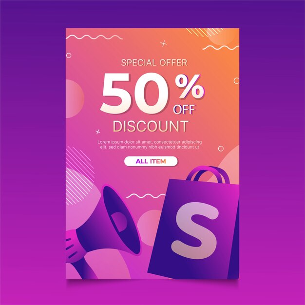 Farbverlauf-Supermarkt-Poster-Design