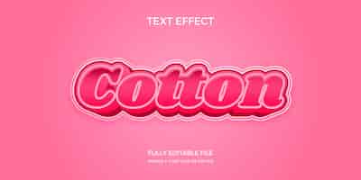 Kostenloser Vektor farbverlauf-texteffekt aus pinkfarbener baumwolle