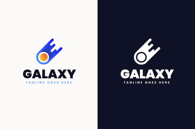 Farbverlaufs-Galaxie-Logo-Vorlagen eingestellt