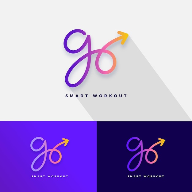 Kostenloser Vektor farbverlaufs-go-logo-vorlage