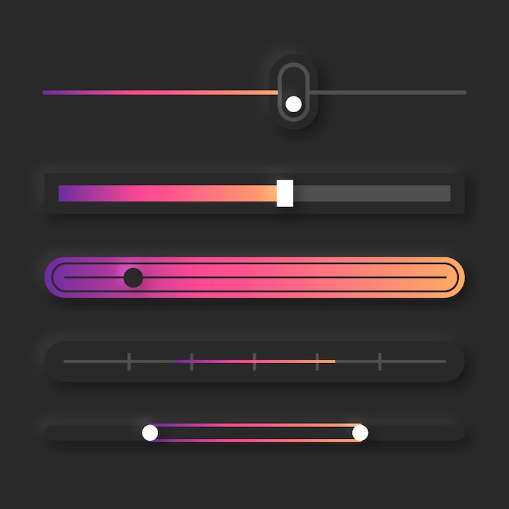 Kostenlose Vektor farbverlaufs-slider-pack