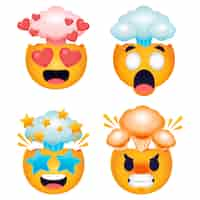 Kostenloser Vektor farbverlaufskopf explodiert emoji-illustration