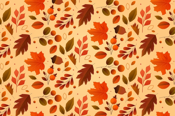 Kostenlose Vektor farbverlaufsmusterdesign für die feier der herbstsaison