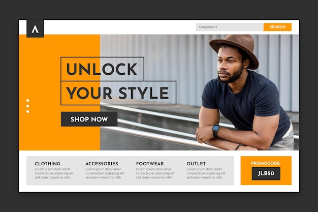 Kostenloser Vektor fashion sale landing page