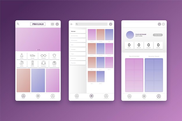 Fashion Shopping App Oberfläche