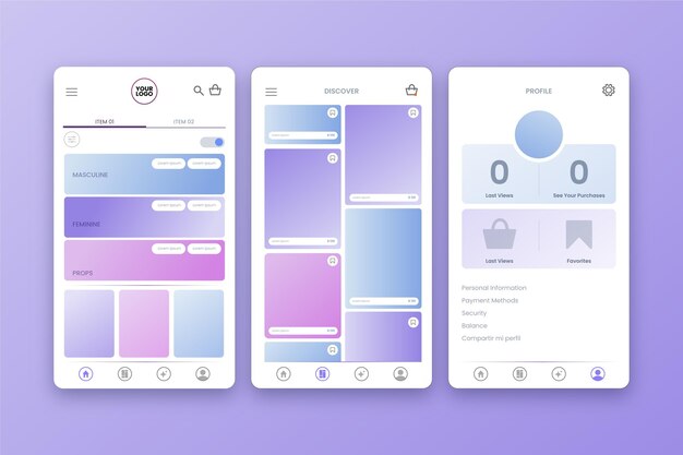 Fashion Shopping App Oberfläche