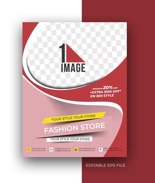 Fashion Store A4 Business Broschüre Flyer Poster Design-Vorlage.