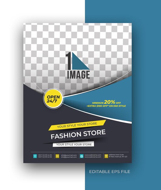 Fashion Store A4 Business Broschüre Flyer Poster Design-Vorlage.