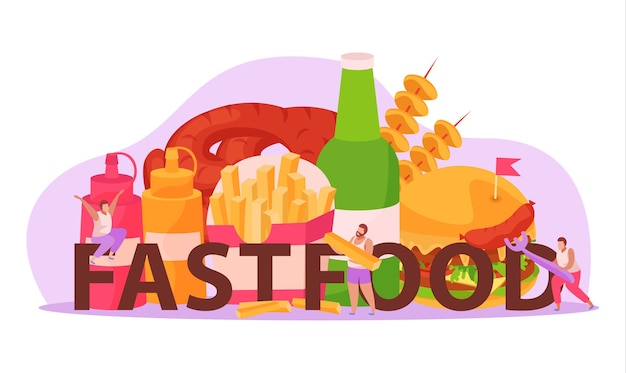 Kostenloser Vektor fast-food-illustration