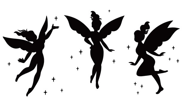 Feenhafte Schattenbildillustration des flachen Designs