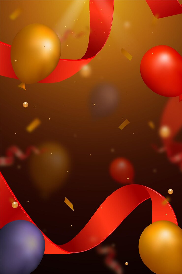 Kostenlose Vektor feier hintergrund von ballons und konfetti vektor-illustration