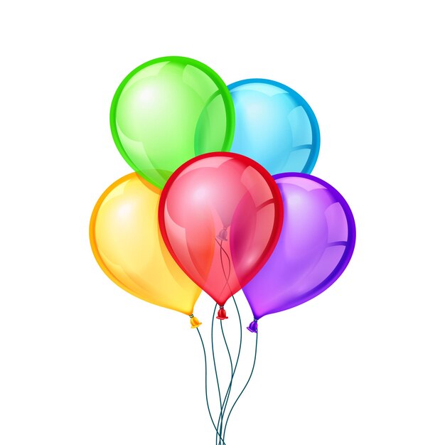 Feierliche Luftballons auf lokalisiertem Hintergrund