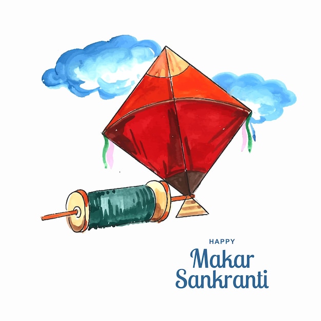 Feiern sie makar sankranti grußkartenhintergrund