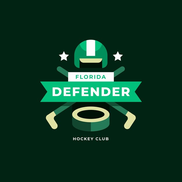 Kostenloser Vektor feldhockey-logo im flachen design