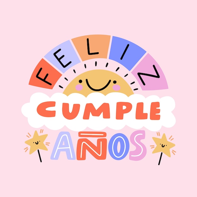 Feliz cumpleaños schriftzug design