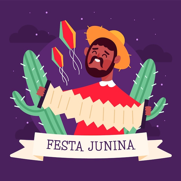 Kostenloser Vektor festa junina ereignisillustration