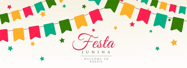 Kostenloser Vektor festa junina fahnen girlandendekoration banner