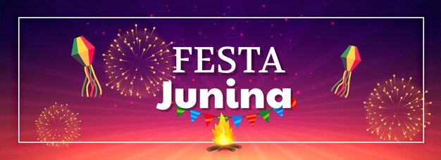 Festa Junina Feier Feuerwerk Banner