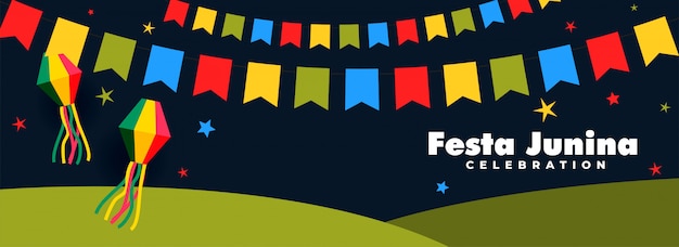 Festa junina feier nacht banner