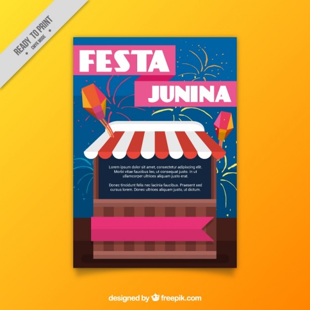 Festa junina flyer mit stand