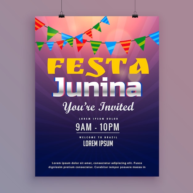 Festa junina grußkarte einladungsentwurf