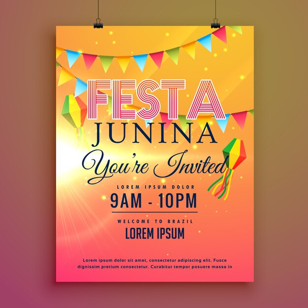 Festa junina partei Einladungsfliegerentwurf