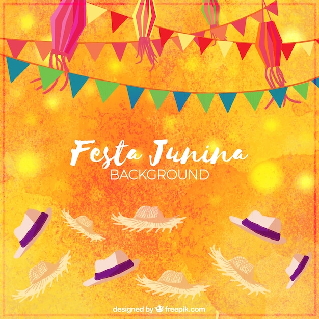 Festa junior hintergrund mit traditioneller dekoration