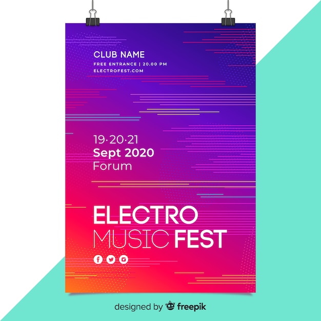 Festival-plakatschablone der elektronischen musik