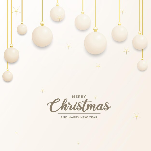 Festliche weihnachtsdekoration weiße und goldene weihnachtskugeln für website-social-networks-blog oder ihren videokanal vektorillustration